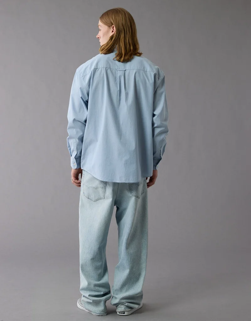 امريكان ايجل قميص بأزرار من البوبلين بنمط مخطط