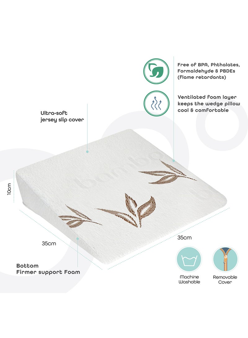 Moon Pregnancy Wedge Pillow- Bamboo Rayon Fabric-35x35x10 cm - Image 2