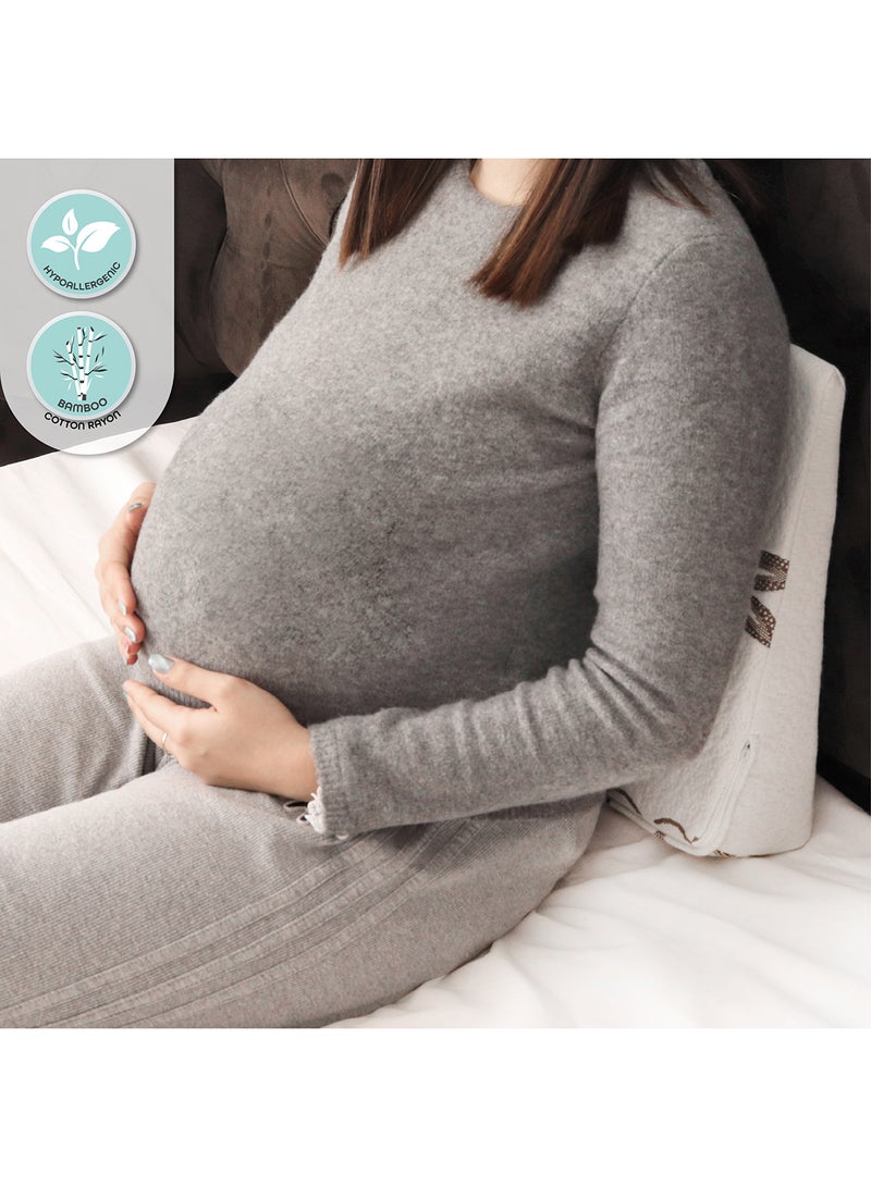 Moon Pregnancy Wedge Pillow- Bamboo Rayon Fabric-35x35x10 cm - Image 4