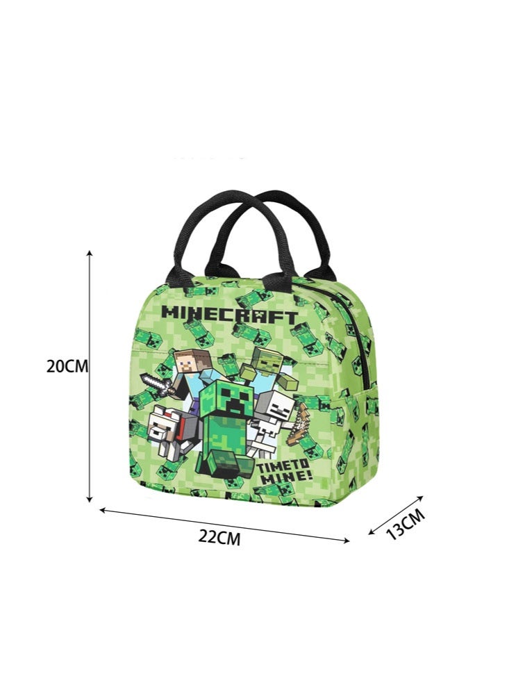 ماين كرافت الغداء حقيبة منتج جديد الغداء حقيبة الأطفال الغداء حقيبة المدرسة الابتدائية الغداء مربع حقيبة - Image 4