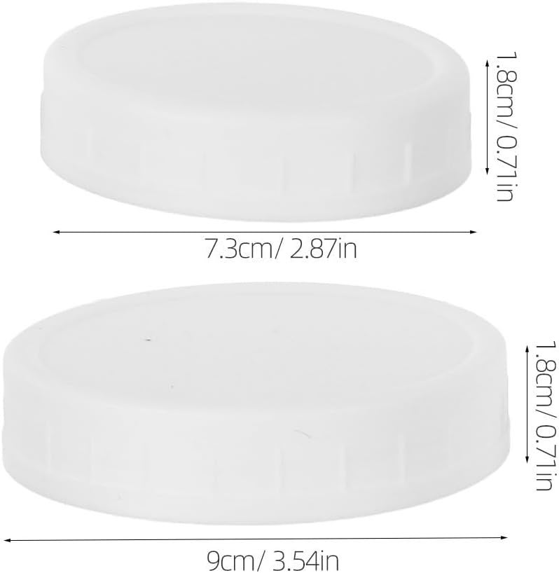 ABOOFAN 16pcs White Plastic Wide Mouth Mason Jar Lids with Silicone Seal, Leakproof and Reusable Covers for Regular Mouth Jars, for Freezer Use and Dry Storage - Image 2