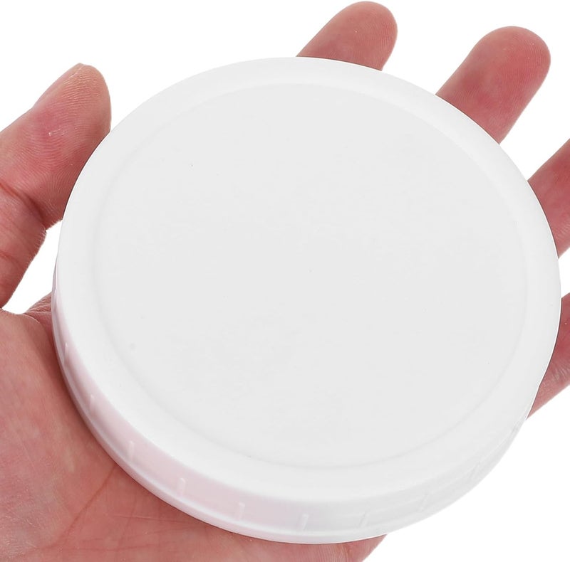 ABOOFAN 16pcs White Plastic Wide Mouth Mason Jar Lids with Silicone Seal, Leakproof and Reusable Covers for Regular Mouth Jars, for Freezer Use and Dry Storage - Image 4