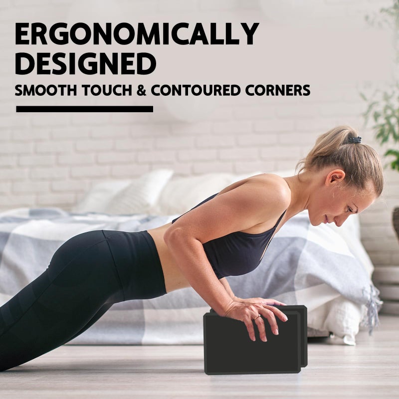 MBKHFLL Yoga Block - Supportive Latex-Free Eva Foam - Soft Non-Slip Surface with Beveled Edges for Yoga, Pilates, Meditation - Yoga Accessories for Stability, Balance, Deepen Stretches (black) - Image 5