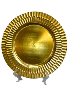 Living Set of 12 Pieces Gold Plastic Trays 33 CM  - Image 2