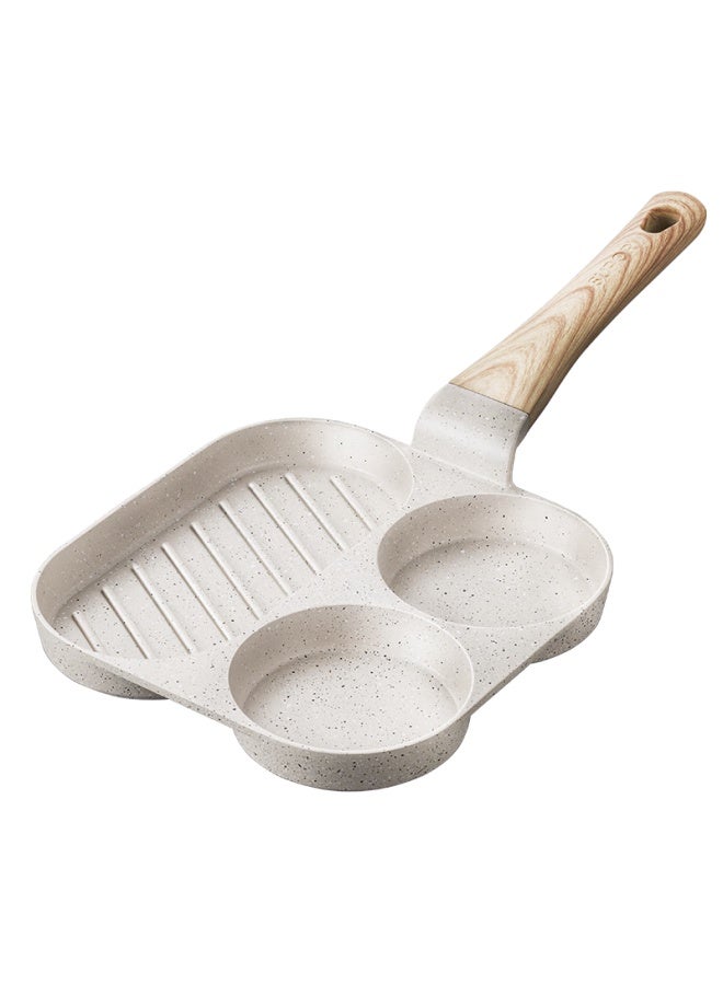 Supor Breakfast Pan Fry Pan Home Flat Pan Breakfast Plate Fried Egg Pancake Square Steak Three-Hole Maifan Stone Color Nj05La3 - Image 5