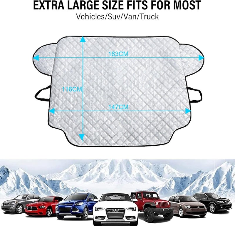 Priksia Car Front Window Sunshade - Heavy Duty Frost Windscreen Cover (183x116 cm) - Image 3