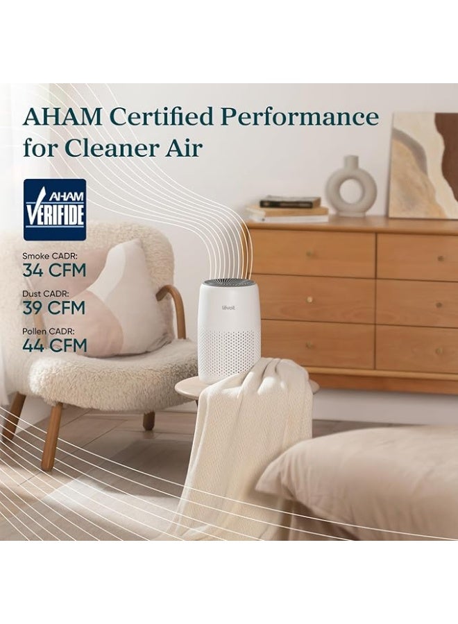 LEVOIT Air Purifier for Home Bedroom, Ultra Quiet HEPA Air Filter Cleaner with Fragrance Sponge & 3 Speed for Better Sleep, Allergies, Dust, Odour, Pet, Smoke, Office, Desktop, 100% Ozone Free - Image 3