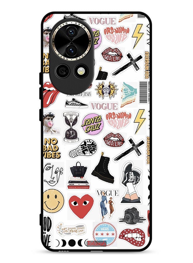 Tolwak Huawei nova 12 5G Protective Case Cover No Bad Vibes Stickers - Image 1