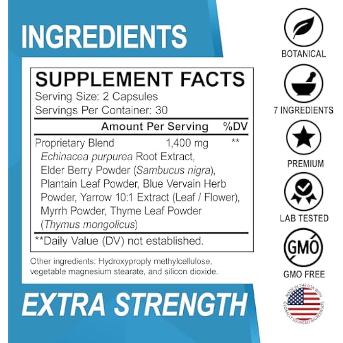 dr.bo Lymphatic Drainage Supplements Pills - Lymphatic Support Total Herbal Cleanse Products with Echinacea Lymph System Support Supplement for Nodes Legs & Neck - Lymph Node Detox Cleanse System Drainage - Image 4