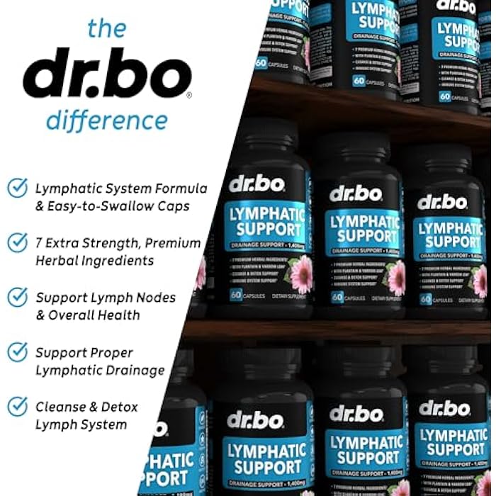 dr.bo Lymphatic Drainage Supplements Pills - Lymphatic Support Total Herbal Cleanse Products with Echinacea Lymph System Support Supplement for Nodes Legs & Neck - Lymph Node Detox Cleanse System Drainage - Image 5