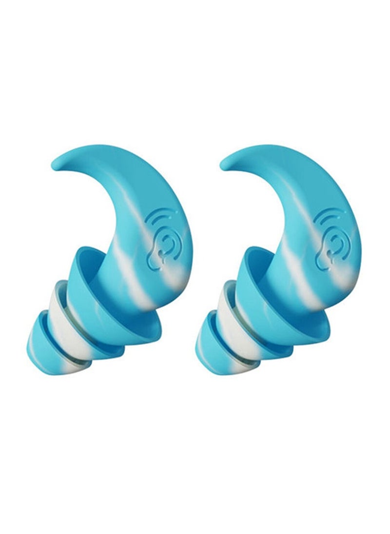 Ear Plugs, High Fidelity Reusable Silicone Noise Cancelling Earplugs, Soft Silicone Reusable Earplugs For Swimming, Sleeping, Diving, Noise Sensitivity & Flights, Blue