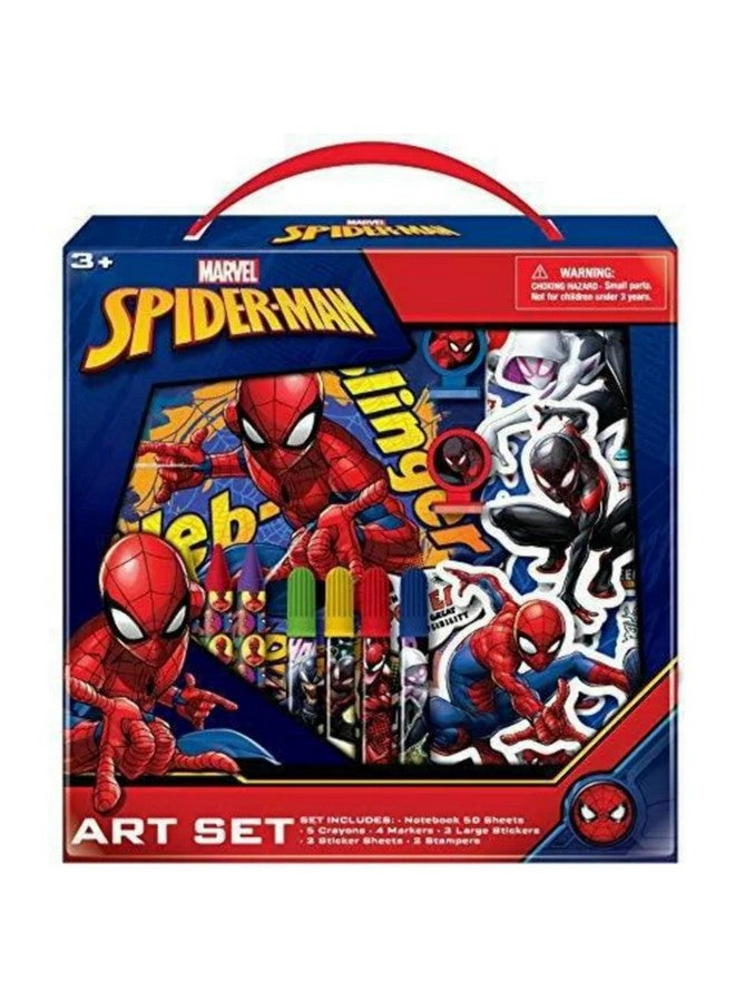 Innovative Designs Marvel Avengers Spiderman Kids Coloring Art Set With Stickers And Stampers - Image 1