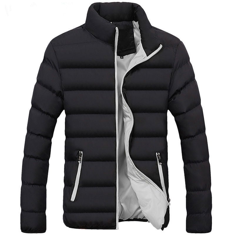 Mens Short Cotton Jacket Winter Korean Style 5133 Gray  - Image 2