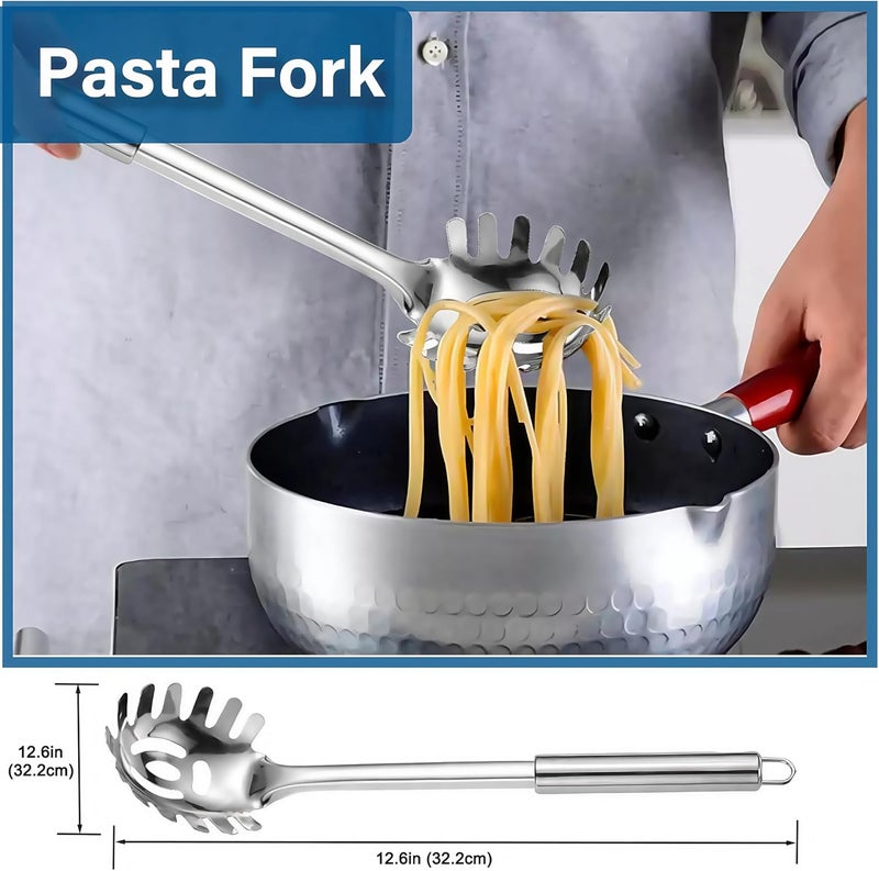 Blithely 2 Pack Stainless Steel Serving Spoon, Heat Resistant Kitchen Noodle Spoon for Cooking, Serving, Mixing and Spaghetti - Image 5