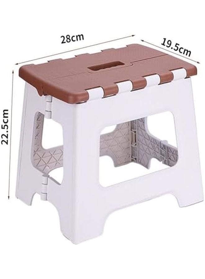 Brown Folding Step Stool For Safe Access To Hard To Reach Areas At Home Or Office - Image 3