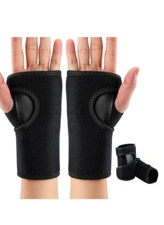joyzzz 2 Pieces Carpal Tunnel Wrist Braces for Night Wrist Sleep Support Brace Wrist Splint Stabilizer and Hand Brace Cushioned to Help with Carpal Tunnel and Wrist Pain Relief, Black (Left, Right)  - Image 1