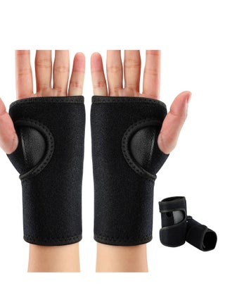 2 Pieces Carpal Tunnel Wrist Braces for Night Wrist Sleep Support Brace Wrist Splint Stabilizer and Hand Brace Cushioned to Help with Carpal Tunnel and Wrist Pain Relief, Black (Left, Right) - pzsku/ZC6E8BA43FD3EA26B9AAEZ/45/_/1697011256/f2ca2b8f-abea-4f3f-a373-c9ac363ced06