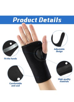 joyzzz 2 Pieces Carpal Tunnel Wrist Braces for Night Wrist Sleep Support Brace Wrist Splint Stabilizer and Hand Brace Cushioned to Help with Carpal Tunnel and Wrist Pain Relief, Black (Left, Right)  - Image 3