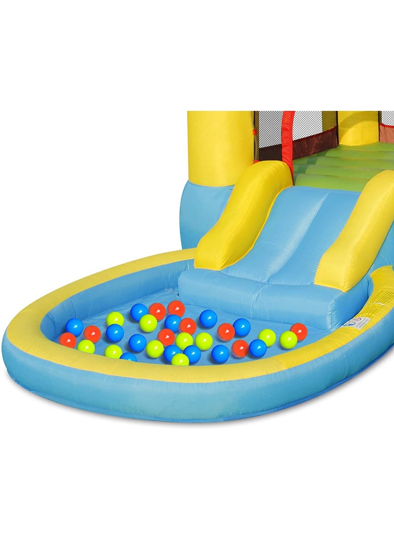Happy Hop - Happy Hop Bouncy Castle with Pool and Slide 365x200x190cm | Inflatable Bouncer | Jumping Castle for Outdoor Play | Suitable for Ages 3+ - Image 1