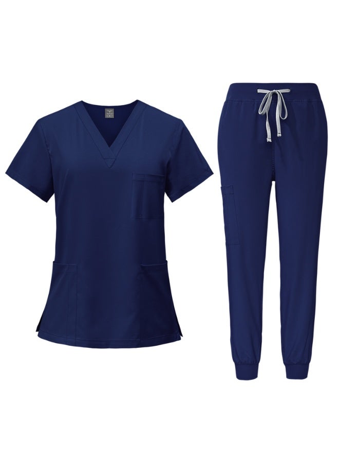 NIBEMINENT Summer Doctor Nurse Uniforms Work Uniforms Beauty SPA Pet Hospital Dental Surgery Hand Wash Gowns Split Suit - Image 1