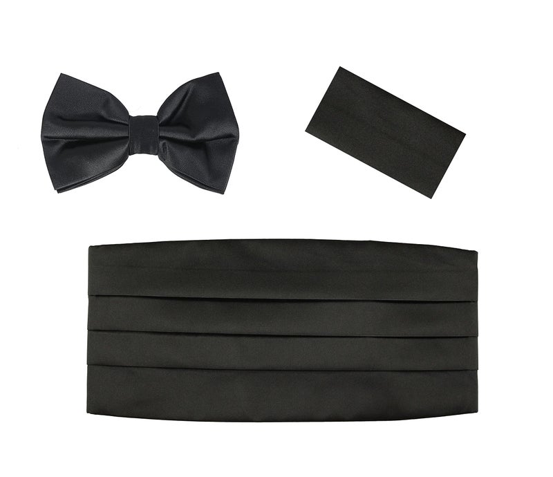 LEONARDI Men’s tuxedo cummerbund set for men | pocket square | bow tie | Packaging - Box | Size – adjustable & standard | pack of 1 - Image 1