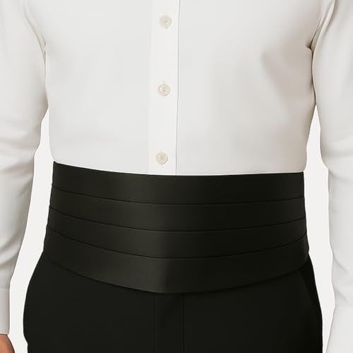 LEONARDI Men’s tuxedo cummerbund set for men | pocket square | bow tie | Packaging - Box | Size – adjustable & standard | pack of 1 - Image 2