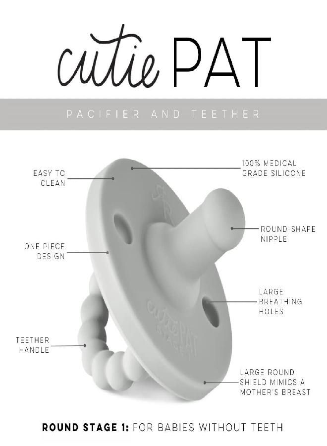 Ryan & Rose Ryan & Rose Cutie PAT Pacifier Teether (Stage 1, Grey) - Image 2