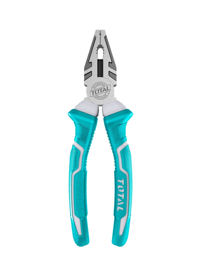 TOTAL Total Combination Pliers, 200mm/8-inch, Carbon Steel with Two-Colour Handle, THT110806P  - Image 1