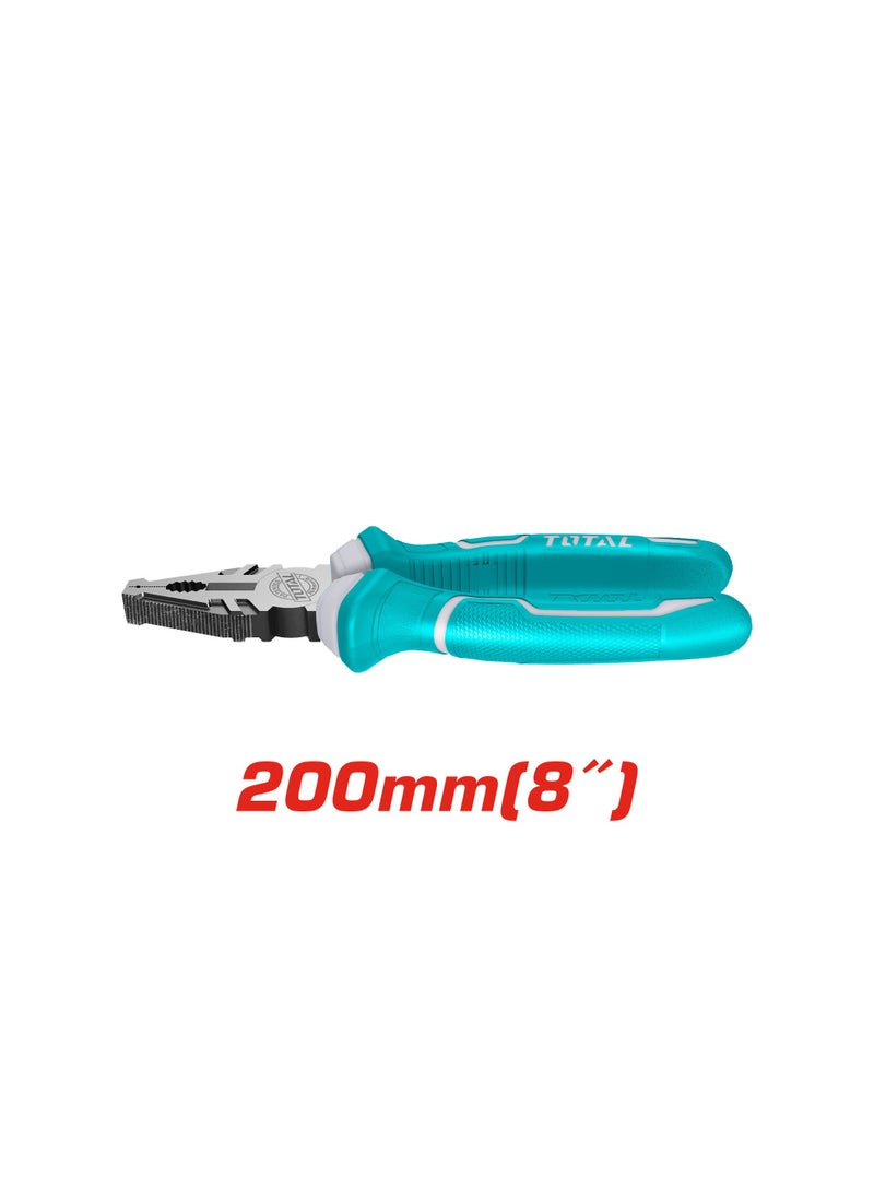 TOTAL Total Combination Pliers, 200mm/8-inch, Carbon Steel with Two-Colour Handle, THT110806P  - Image 2