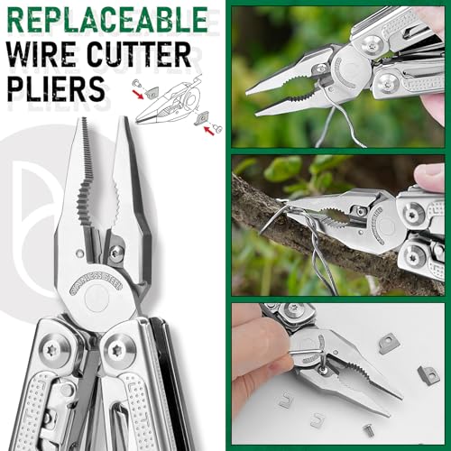 BIBURY Multitools Pliers Pro BI2049, Multi Tool Foldable Pliers with Large Saw Blade, Wire Cutters, Upgraded Multi Tool w/Scissors and Screwdirver Set, Multitool for Outdoor Hunting Survival Camping - Image 4