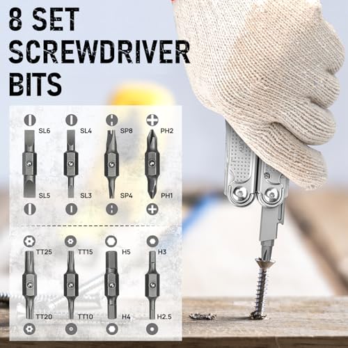 BIBURY Multitools Pliers Pro BI2049, Multi Tool Foldable Pliers with Large Saw Blade, Wire Cutters, Upgraded Multi Tool w/Scissors and Screwdirver Set, Multitool for Outdoor Hunting Survival Camping - Image 5