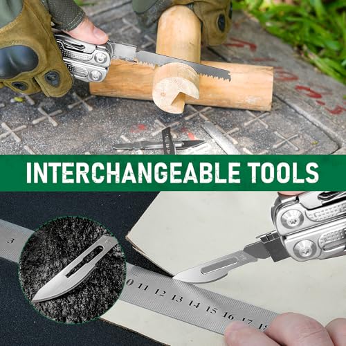 BIBURY Multitools Pliers Pro BI2049, Multi Tool Foldable Pliers with Large Saw Blade, Wire Cutters, Upgraded Multi Tool w/Scissors and Screwdirver Set, Multitool for Outdoor Hunting Survival Camping - Image 3