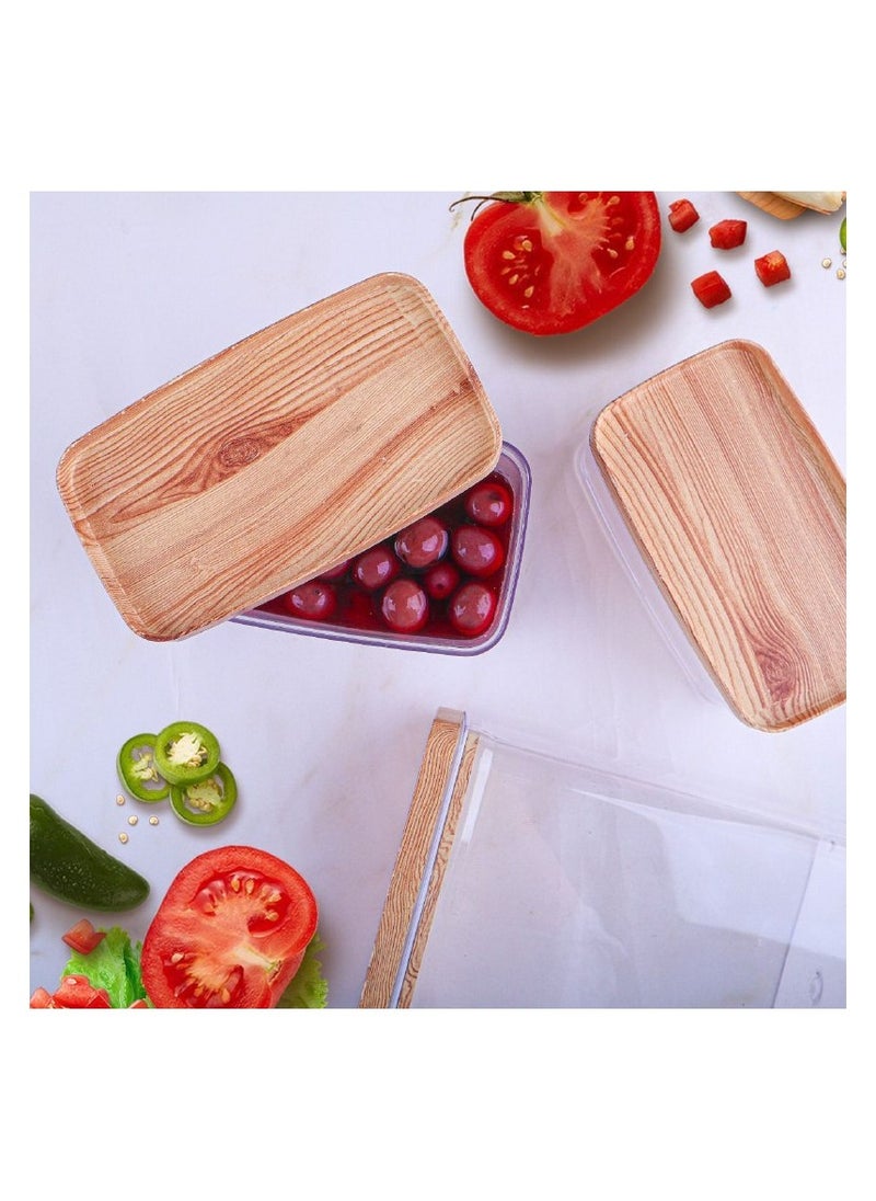 Spaceshoop - Acrylic Containers Kit Contain Three Different Sizes With Sealed Airtight Lid Ideal To Keep Legumes Fresh And Practical For Kitchen Set Of 3 Pieces Transparent Beige - Image 1