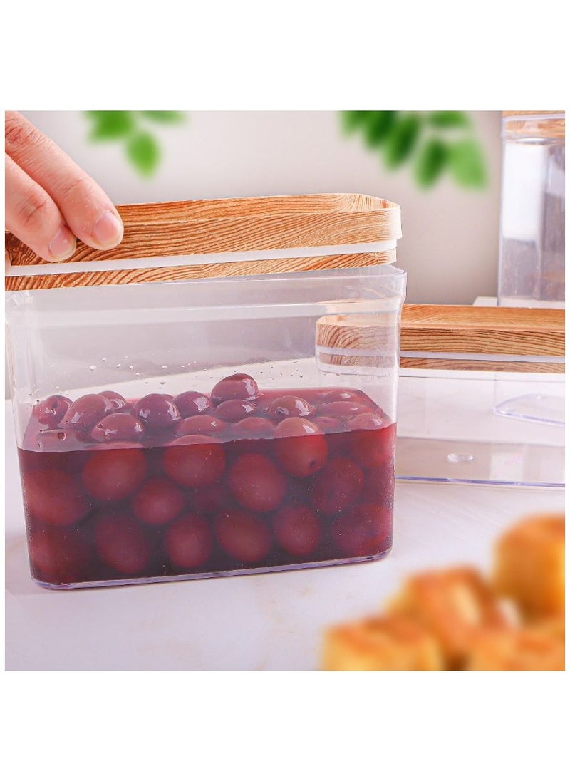 Spaceshoop - Acrylic Containers Kit Contain Three Different Sizes With Sealed Airtight Lid Ideal To Keep Legumes Fresh And Practical For Kitchen Set Of 3 Pieces Transparent Beige - Image 1