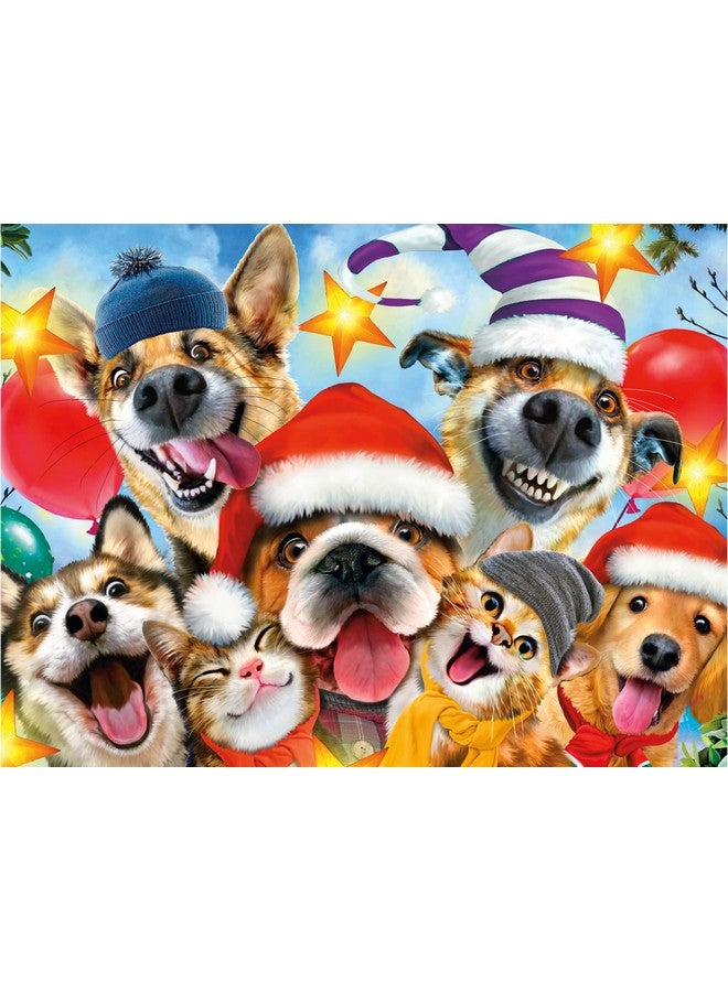 سيكو - صور سيلفي لعيد الميلاد - قطط وكلاب - لعبة تركيب الصور المقطوعة المكونة من 550 قطعة - Image 1