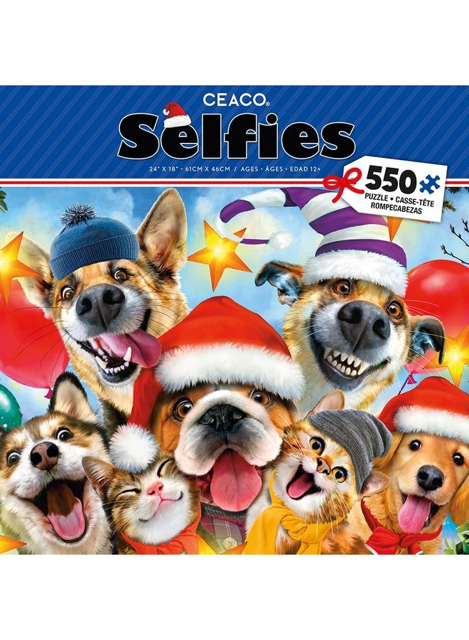 سيكو - صور سيلفي لعيد الميلاد - قطط وكلاب - لعبة تركيب الصور المقطوعة المكونة من 550 قطعة - Image 2