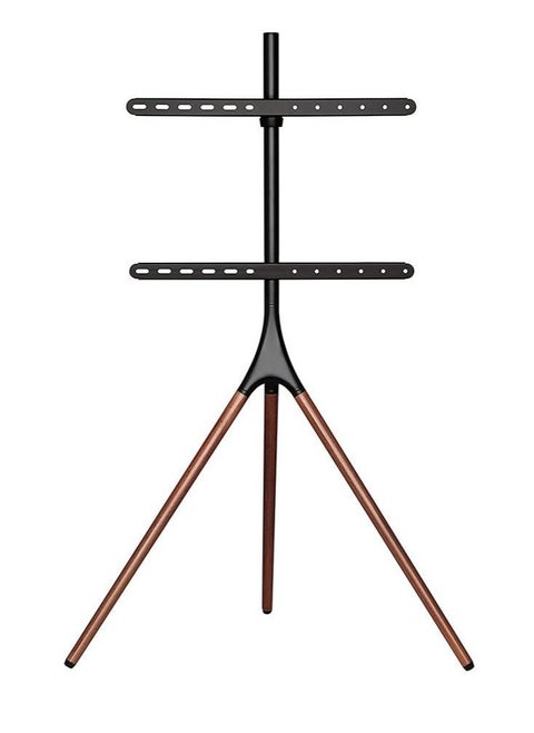 Artistic Easel Studio TV Stand With Walnut Tripod Base Black