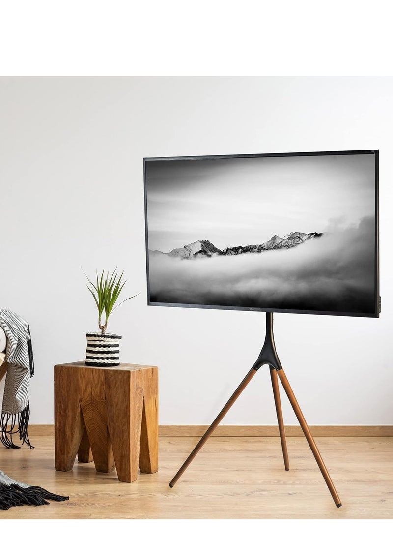 Artistic Easel Studio TV Stand With Walnut Tripod Base Black