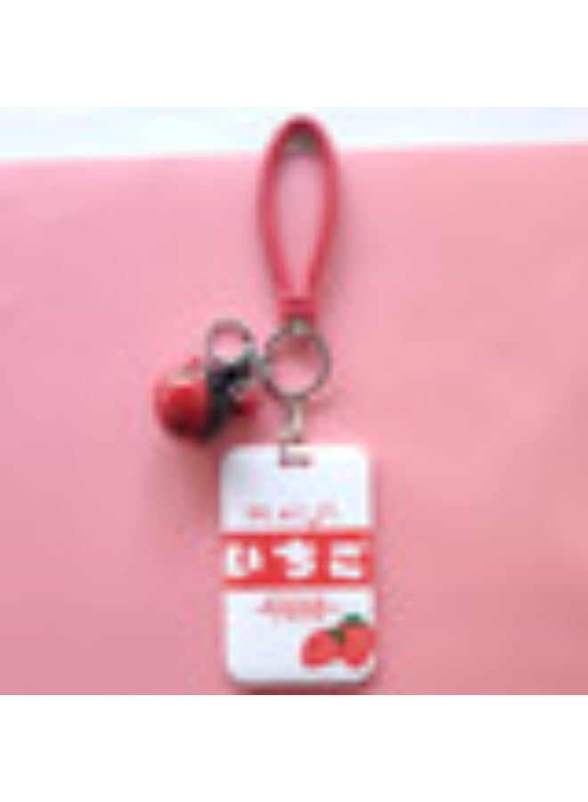 NIBEMINENT 1 - Piece Fruit Avocado Strawberries Kpop Photo Card Holder Pendant Key Chain ID Badge Holder ID Card Holder Photo Card Protector for School ID Office ID Access Card for Women Girls