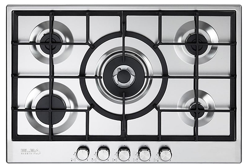 Elba Built in Gas Cooker 75 CM, Stainless Steel, 5 Burners, Front Control, Automatic Ignition -ELIO 75-545 - Image 1