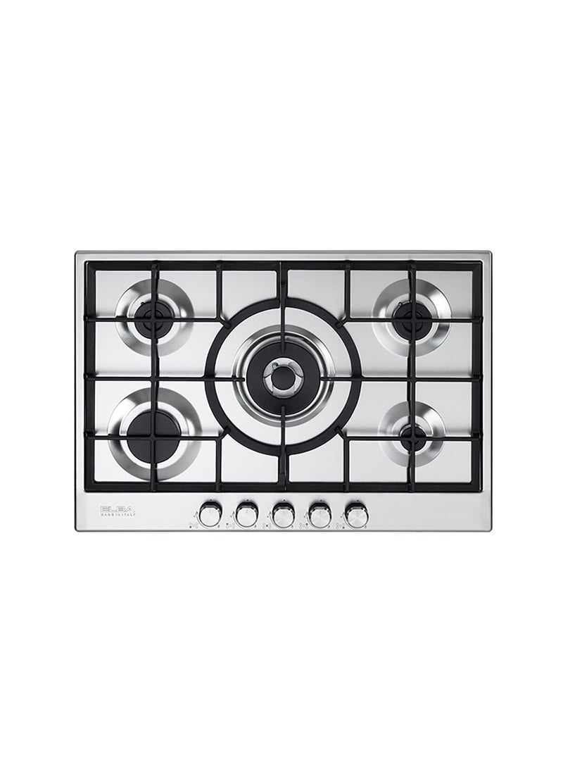 ELBA - Elba Built in Gas Cooker 75 CM, Stainless Steel, 5 Burners, Front Control, Automatic Ignition -ELIO 75-545 - Image 1
