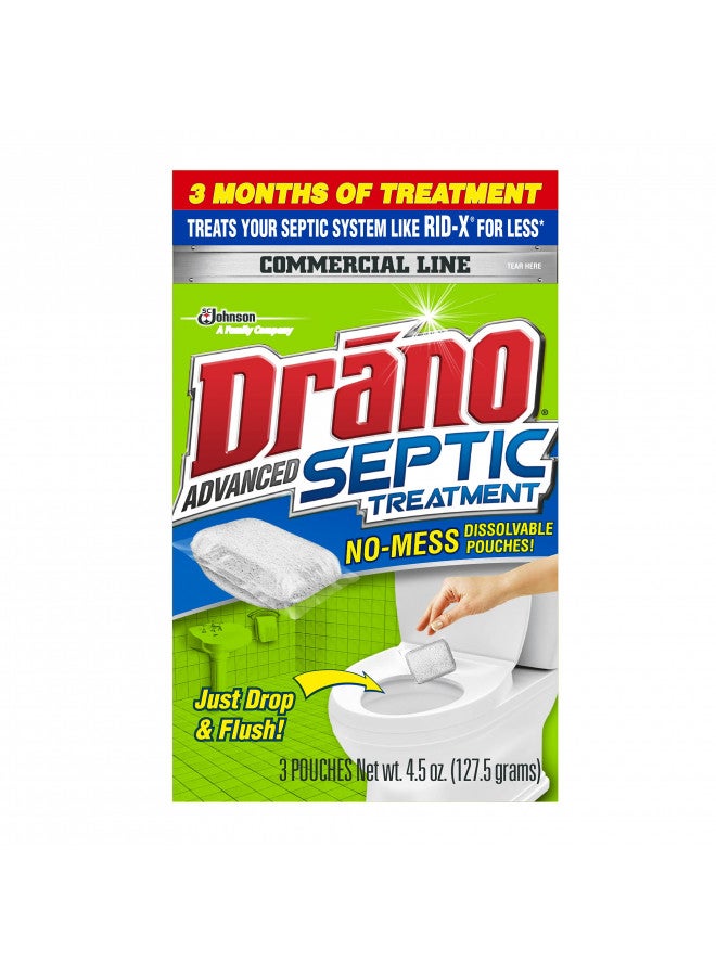 Drano Drano Advanced Septic Tank Treatment, 3 Pouches, 4.5 oz  - Image 1