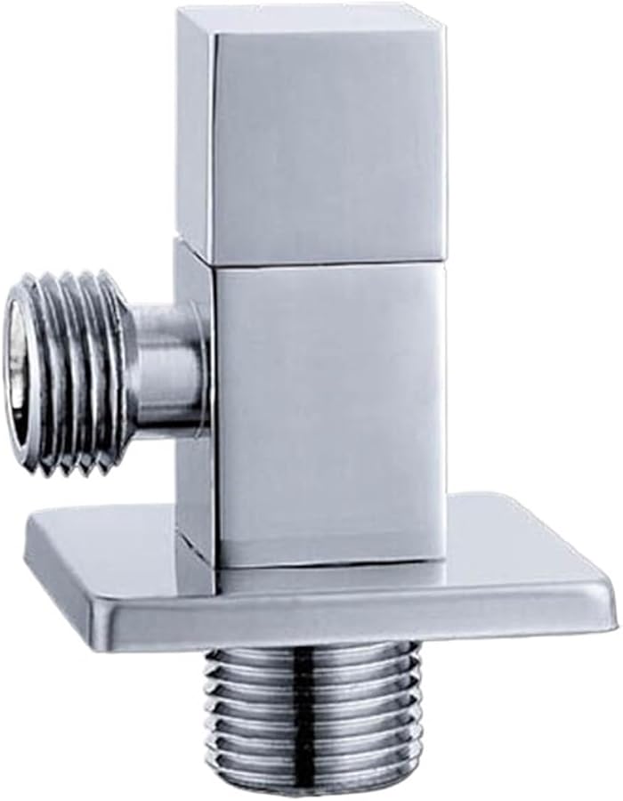 Chrome Plated Brass Angle Valve 1 2 Inch Square Toilet Water Supply - Image 2