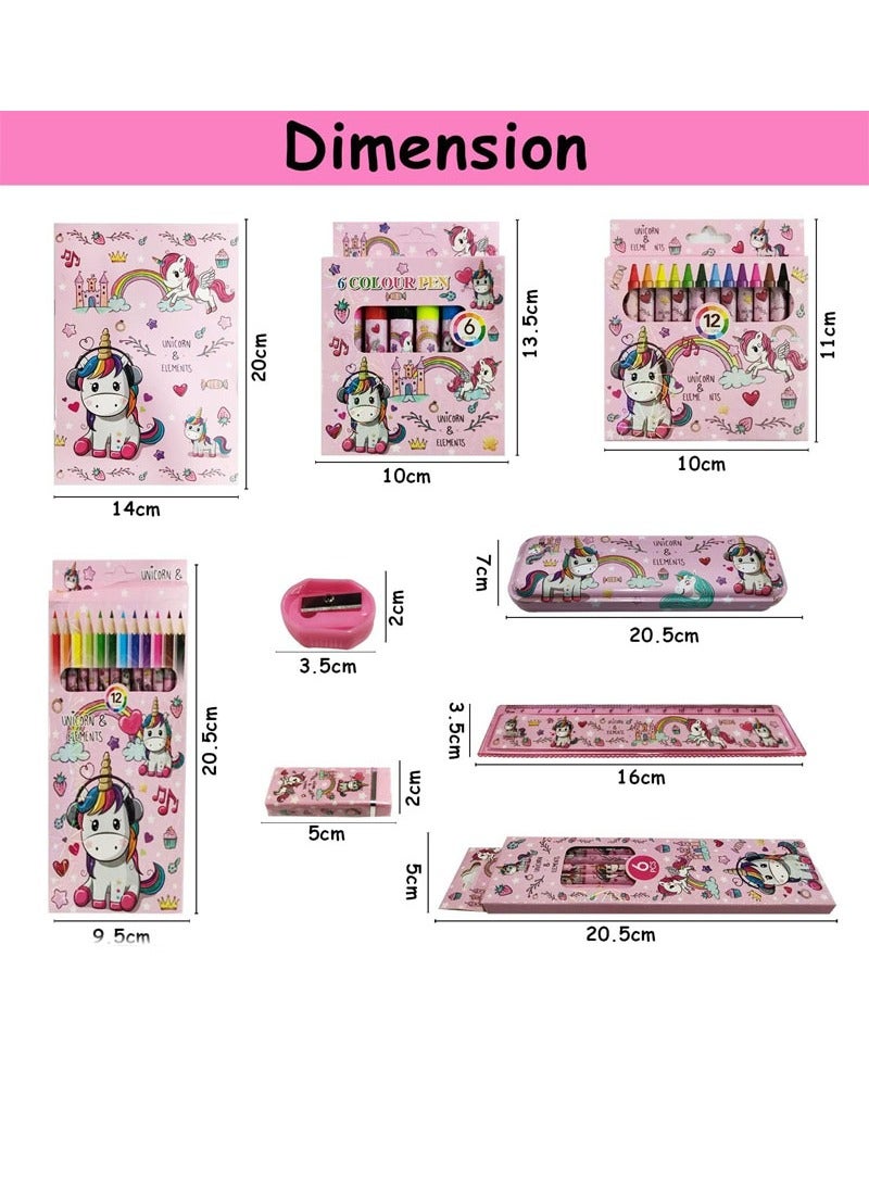 Beauenty Unicorn Stationary Kit For Girls - 41Pcs Stationary Items For Girls Pencil Box,Colours,Eraser and Sharpener -Return Gift For Girls/Unicorn School Kit For Girls, Stationary Set Return Gifts  - Image 5