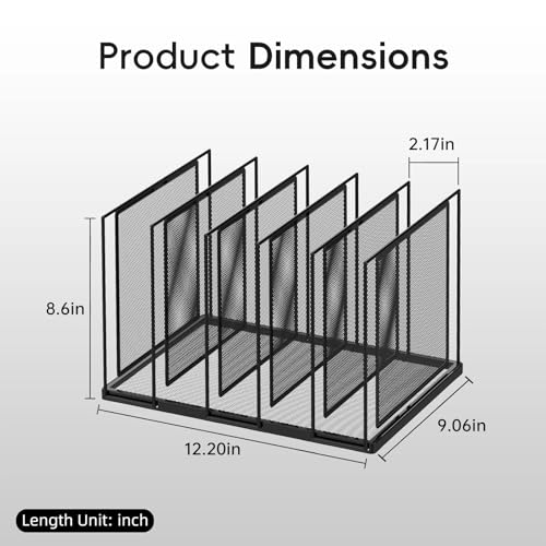 JMHUD File Organizer for Desk 5Section Vertical File Sorter Paper Holder Organizer Standing Metal File Folder for Office Home Classroom Black - Image 3