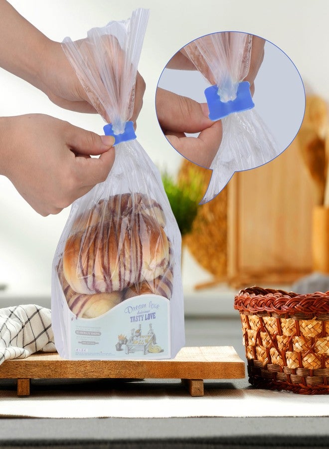 Refesta 100 Pcs Reusable Plastic Bread Clips - Keep Your Food Fresh with 7/8 x 7/8 inches Food Bag Clips (Blue) - Image 3
