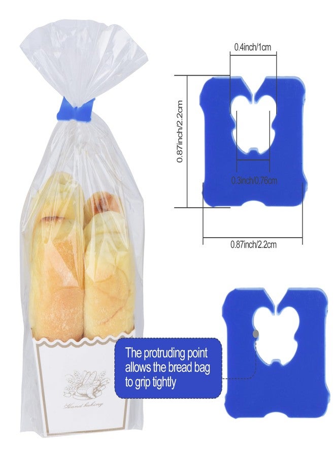Refesta 100 Pcs Reusable Plastic Bread Clips - Keep Your Food Fresh with 7/8 x 7/8 inches Food Bag Clips (Blue) - Image 2