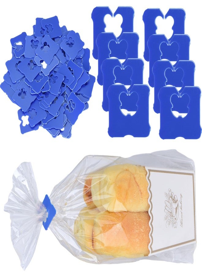 Refesta 100 Pcs Reusable Plastic Bread Clips - Keep Your Food Fresh with 7/8 x 7/8 inches Food Bag Clips (Blue) - Image 1