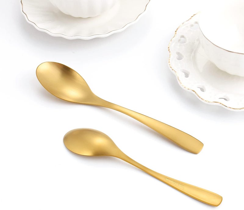 Bysta Matte Gold Silverware Set Bysta 20Piece Stainless Steel Flatware Cutlery Set for 4 Satin Finish Dishwasher Safe Nice Box Package - Image 5