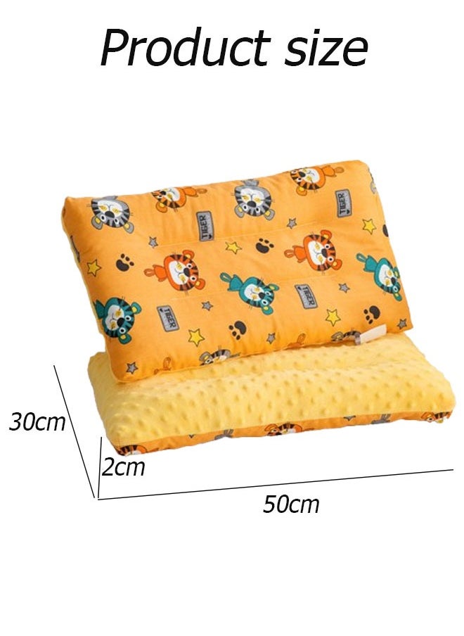 Vinnatsu Children's Pillow Bubble Fluff Cartoon Children's Pillow Core Cotton Kindergarten Nap Pillow Soothing Pillow Toddler Pillow with Pillowcase - 30*50cm Pillows for Sleeping, Soft & Breathable Machine Washable Toddlers 0-6Years Old(Yellow)  - Image 2